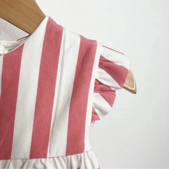 NWT Mayoral dress short sleeve pink and white stripes size 6-9 months - Picture 3 of 9